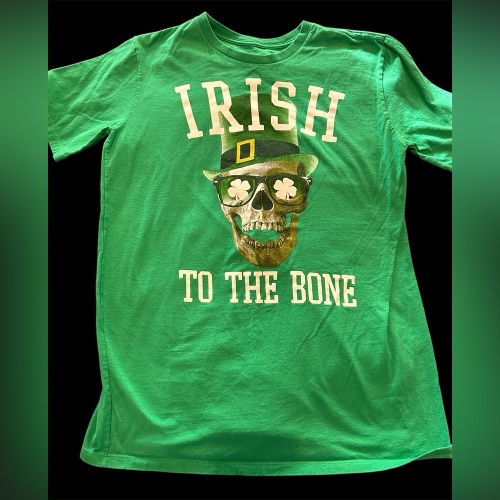 Irish to the bone graphic tee ladies small kids xxl green